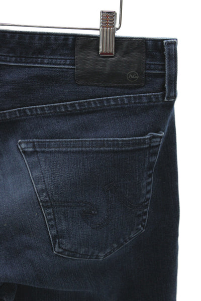 AG Mens Straight High Waist Jeans Blue Cotton Blend Size 31