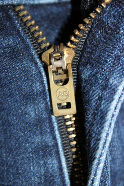 AG Mens Straight High Waist Jeans Blue Cotton Blend Size 31