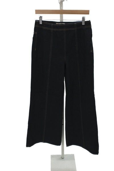 Ulla Johnson Womens Wide Leg High Waist Jeans Blue Size 28