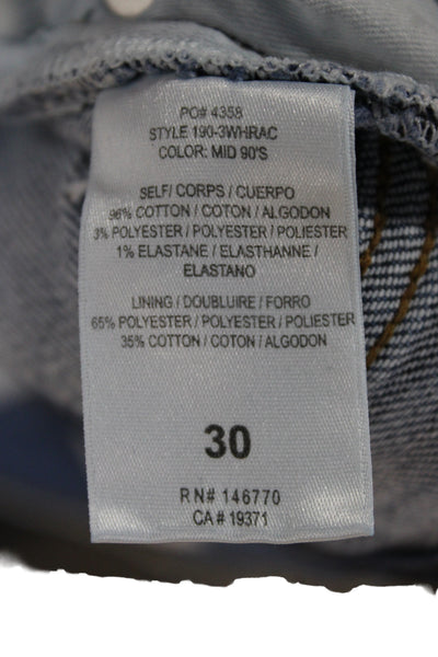 Re/Done Womens Cropped High Waist Jeans Blue Button Cotton Blend 90s Size 30
