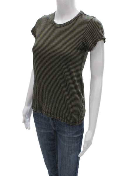 Rag & Bone Women Striped Cotton Crew Neck Short Sleeve T-Shirt Size XS