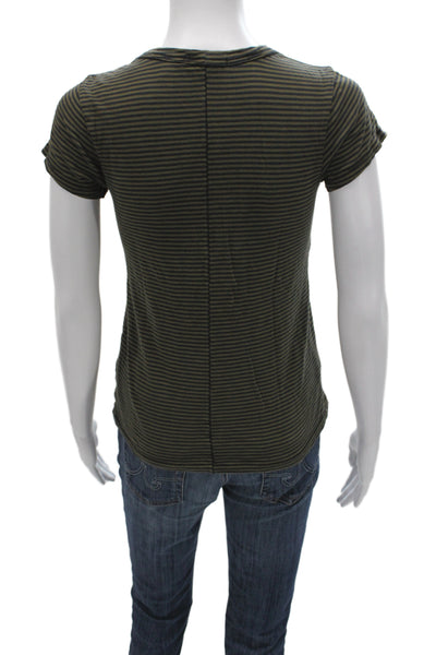 Rag & Bone Women Striped Cotton Crew Neck Short Sleeve T-Shirt Size XS