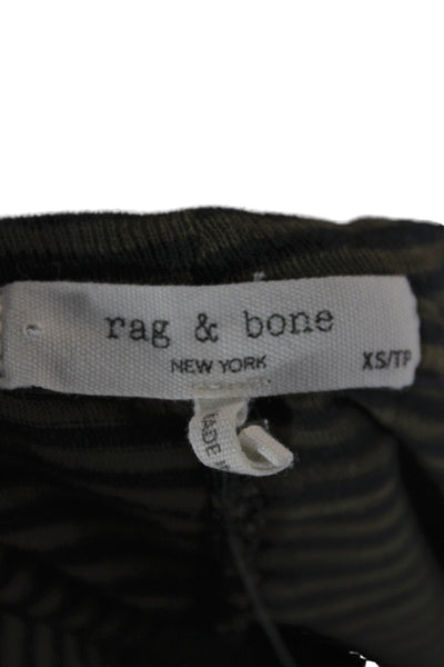 Rag & Bone Women Striped Cotton Crew Neck Short Sleeve T-Shirt Size XS