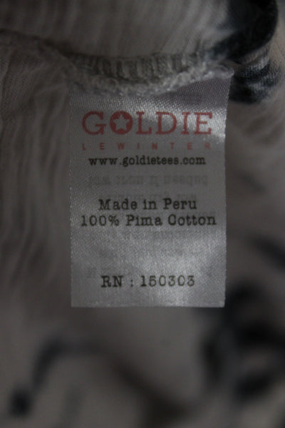 Goldie Women Basic Tank White Tie Dye Scoop Neck 100% Pima Cotton Size XS