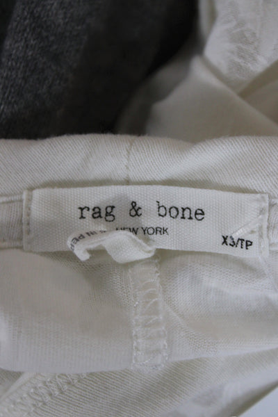 Rag & Bone Womens Floral Crew Neck Short Sleeve T-Shirt Ivory Size XS