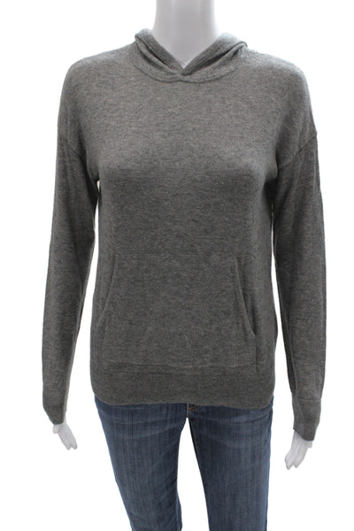Theory Womens Pullover Sweater V-Neck Gray Nylon Long Sleeve Size PP
