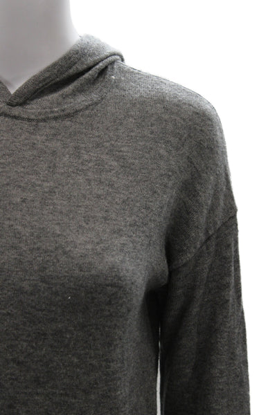 Theory Womens Pullover Sweater V-Neck Gray Nylon Long Sleeve Size PP