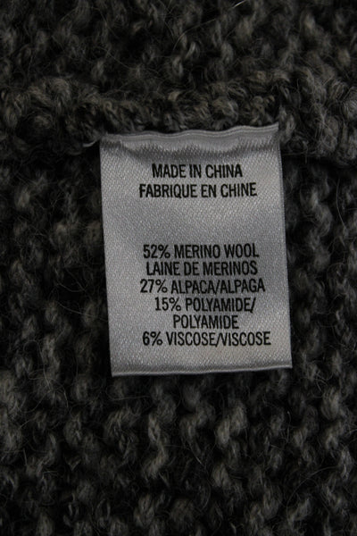 Theory Women Gray Merino Wool Collared Cardigan Long Sleeve Size PP