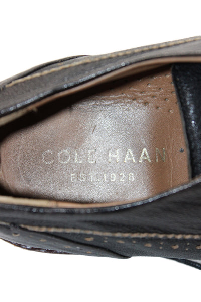 Cole Haan Mens Leather Lace Up Oxford Dress Shoes Black Size 8 Medium