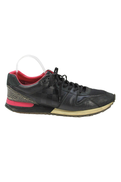 Louis Vuitton Mens Leather Lace Up Low Top Sneakers Black Pink Size 11