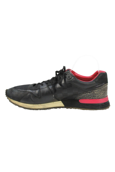 Louis Vuitton Mens Leather Lace Up Low Top Sneakers Black Pink Size 11