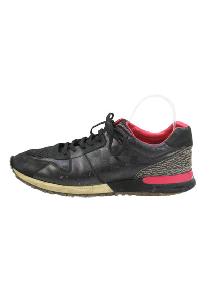 Louis Vuitton Mens Leather Lace Up Low Top Sneakers Black Pink Size 11