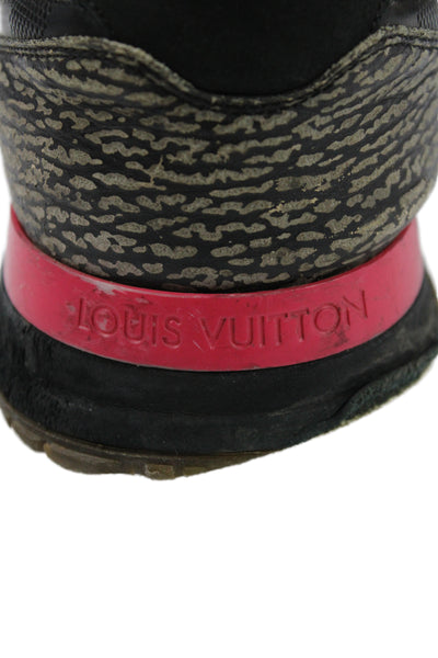Louis Vuitton Mens Leather Lace Up Low Top Sneakers Black Pink Size 11