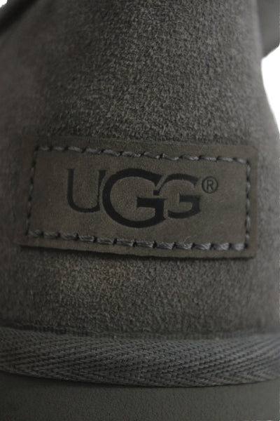 Ugg Womens Shearling Classic Short Winter Ankle Boots Grey Size 7