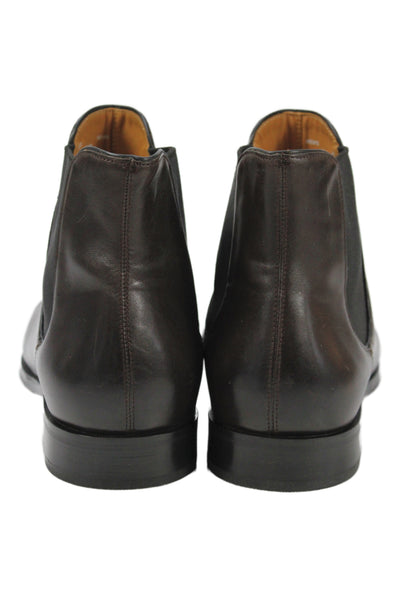 Cole Haan Mens Leather Stretch Inset Ankle Boots Brown Black Size 10.5 Medium