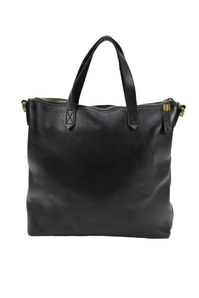Madewell Womens Pebbled Leather Crossbody Shoulder Handbag Black