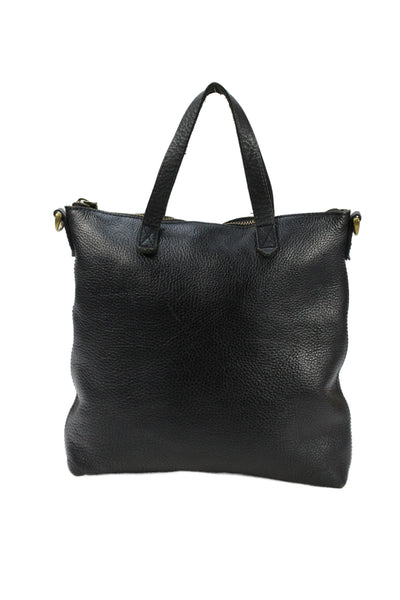 Madewell Womens Pebbled Leather Crossbody Shoulder Handbag Black