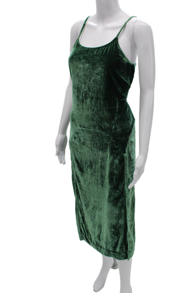 Rujuta Sheth Women Slip Dress Green Viscose Scoop Neck Sleeveless Size XS