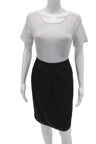 S Max Mara Womens Tulip Skirt Black Polyester Knee Length Size 10
