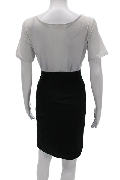 S Max Mara Womens Tulip Skirt Black Polyester Knee Length Size 10