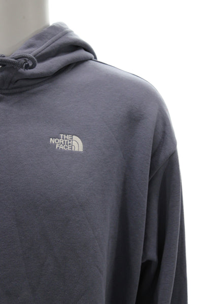 The North Face Mens Pullover Hoodie Blue Cotton Blend Hooded Drawstring Size M