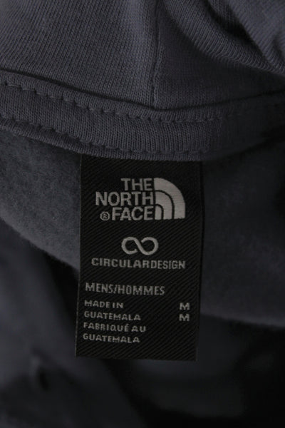The North Face Mens Pullover Hoodie Blue Cotton Blend Hooded Drawstring Size M