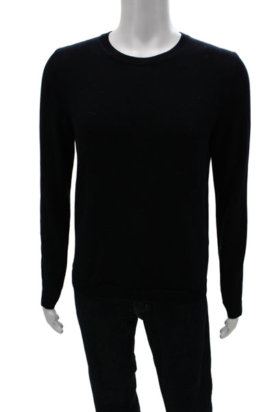 Vince Mens Pullover Sweater Black 100% Cotton Crew Neck Long Sleeve Size M