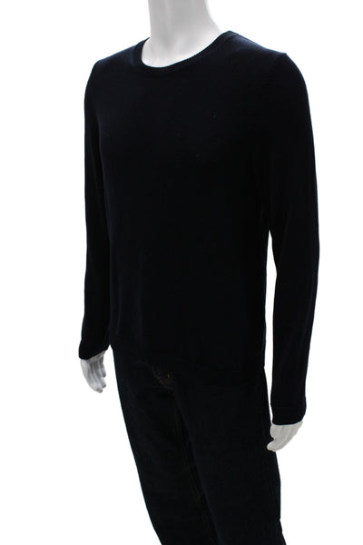 Vince Mens Pullover Sweater Black 100% Cotton Crew Neck Long Sleeve Size M