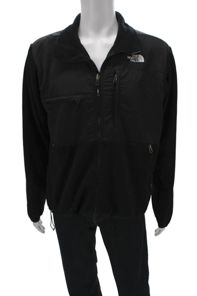 The North Face Mens Fleece Jacket Black Polyester Zip Size M