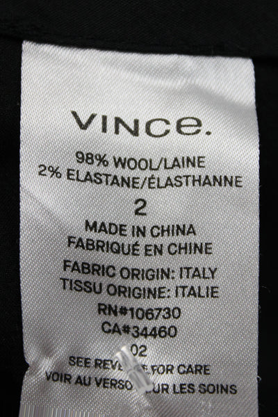Vince Women Dress Pants Black Wool Zip Closure Size 2