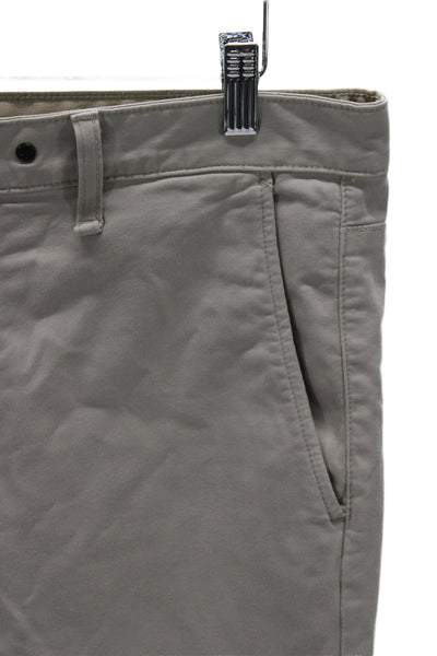 Rag & Bone Mens Chino Pants Gray Cotton Blend Button Size 33
