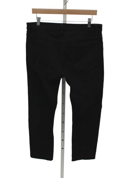 Frame Denim Mens Black Straight Jeans Designer Button Size 32