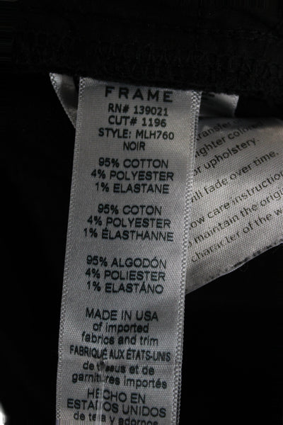 Frame Denim Mens Black Straight Jeans Designer Button Size 32