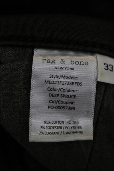 Rag & Bone Mens Chino Green Cotton Blend Button Size 33