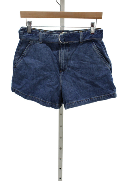 Frame Womens Mom Shorts Blue Cotton Size 27