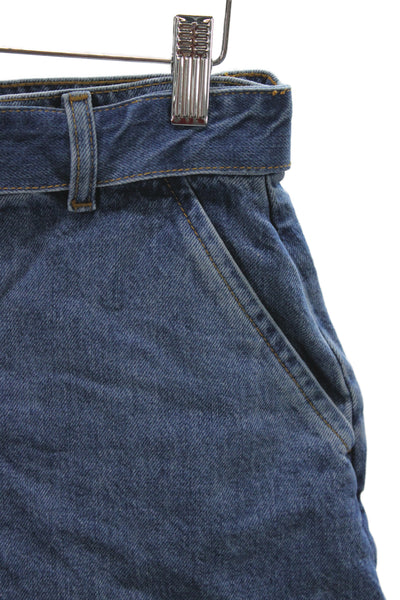 Frame Womens Mom Shorts Blue Cotton Size 27