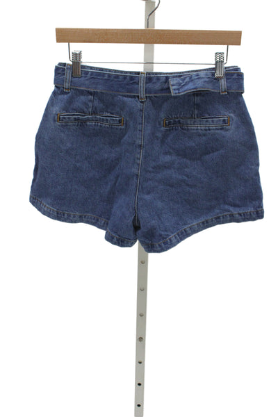 Frame Womens Mom Shorts Blue Cotton Size 27