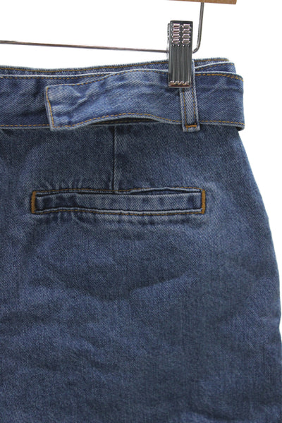 Frame Womens Mom Shorts Blue Cotton Size 27