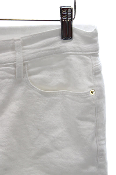 Frame Womens Cut-Off Shorts White Cotton Button Solid Size 27