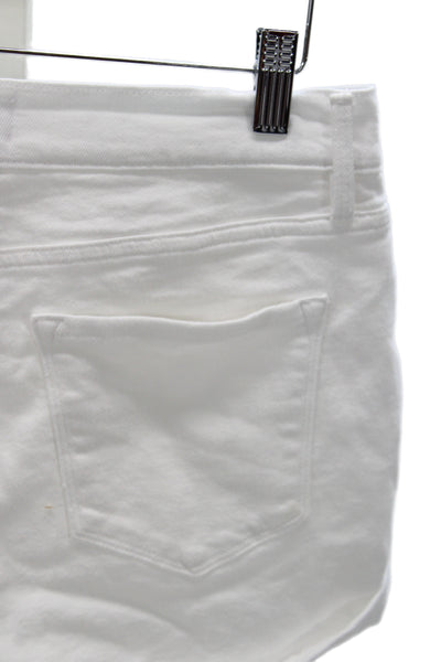 Frame Womens Cut-Off Shorts White Cotton Button Solid Size 27