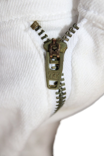 Frame Womens Cut-Off Shorts White Cotton Button Solid Size 27