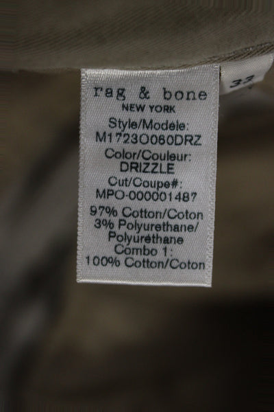Rag & Bone Mens Chino Pants Gray Size 33