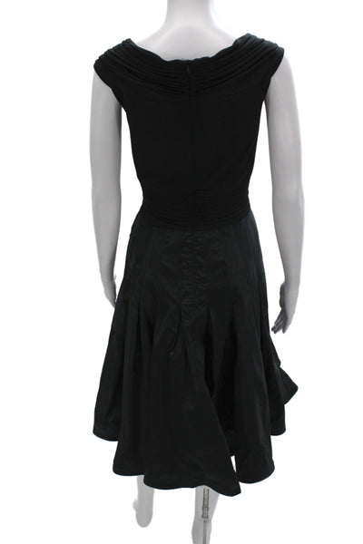 Tadashi Collection Womens Fit & Flare Dress Black V-Neck Sleeveless Size 14