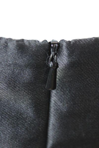Chetta B Womens Slip Dress Black Silk Square Neck Sleeveless Knee Length Size 16