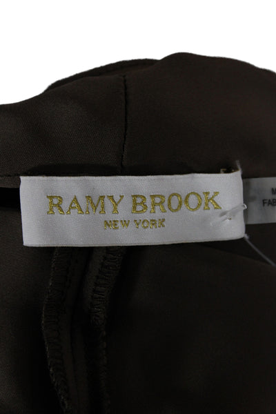 Ramy Brook Womens Basic Sleeveless V-Neck Polyester Solid Blouse Brown Size S