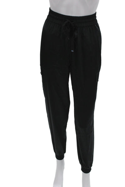 Cami NYC Womens Silk Cargo Pants Black Drawstring Size S