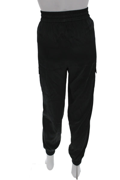 Cami NYC Womens Silk Cargo Pants Black Drawstring Size S