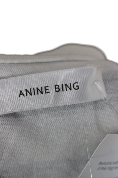 Anine Bing Women White Striped Cotton Basic T-Shirt Short Sleeve Size S