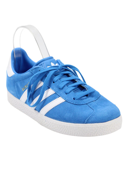 Adidas Womens Gazelle Low Top Athletic Sneakers White Blue Size 6
