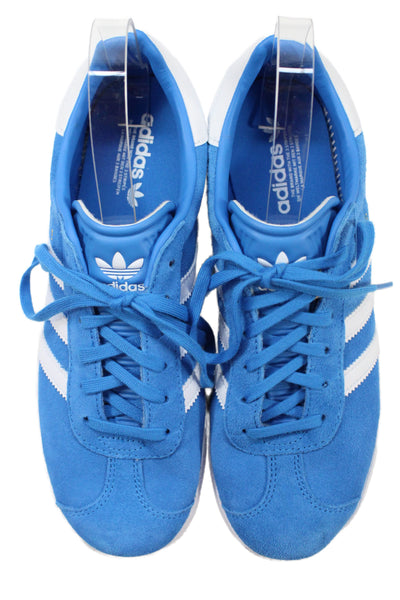 Adidas Womens Gazelle Low Top Athletic Sneakers White Blue Size 6